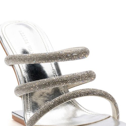 azalea wang dionne embellished chunky sandal in silver 4