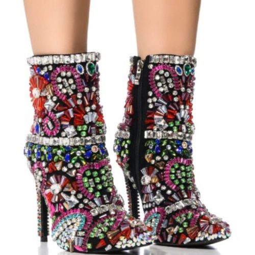 azalea wang holly embellished bootie in multi multi 1 1