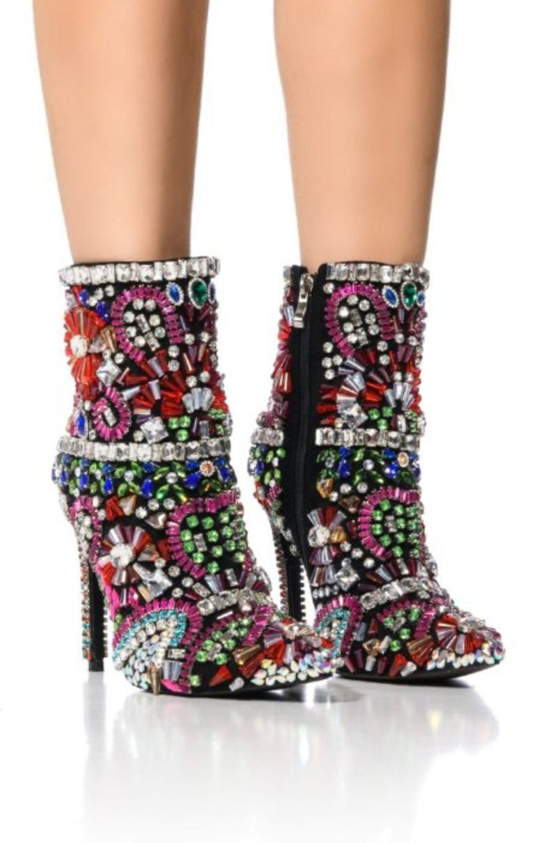 azalea wang holly embellished bootie in multi multi 1 1