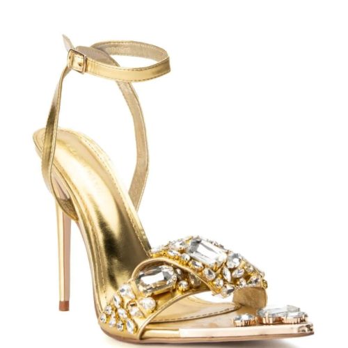 azalea wang keep it sweet stiletto sandal in gold gold 3 3