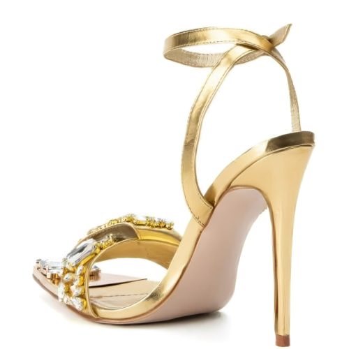 azalea wang keep it sweet stiletto sandal in gold gold 4 4