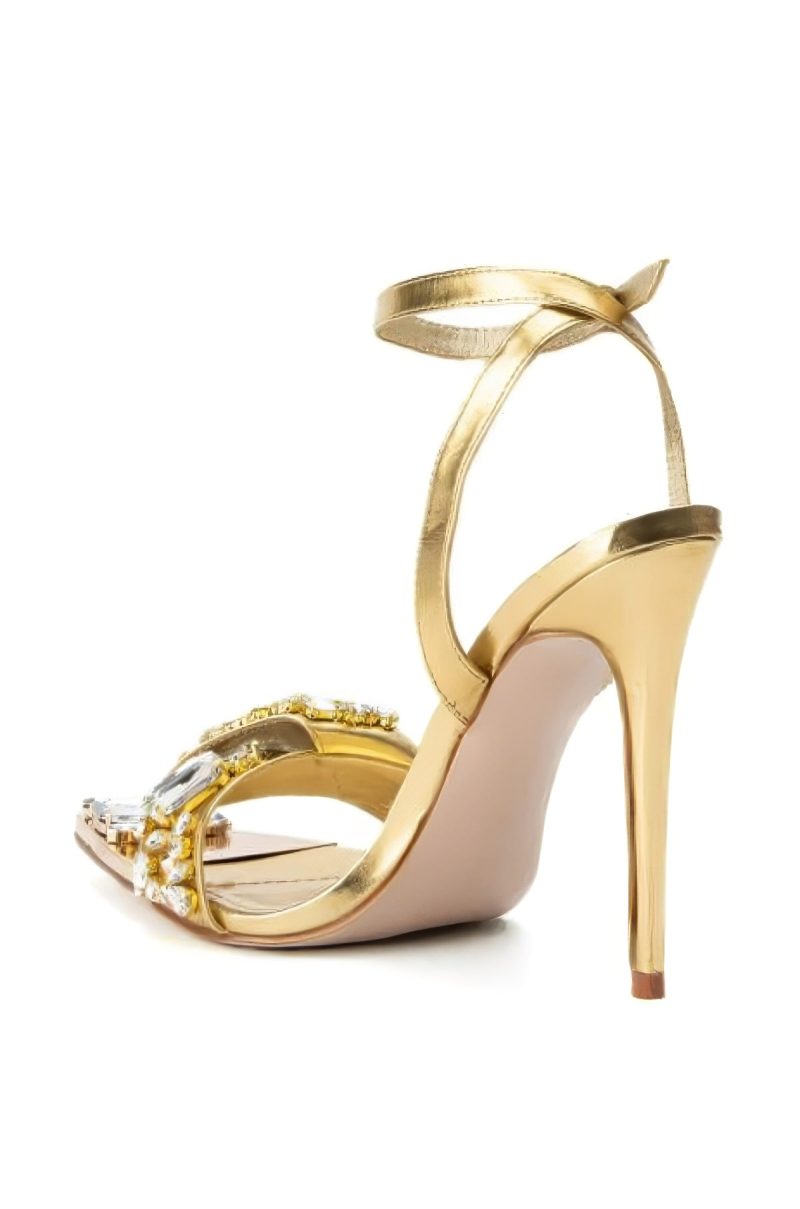 azalea wang keep it sweet stiletto sandal in gold gold 4 4