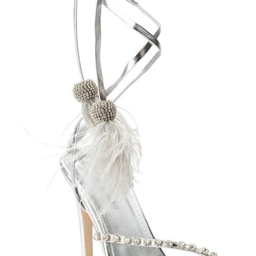 azalea wang missy stiletto metallic sandal in silver silver 5 5